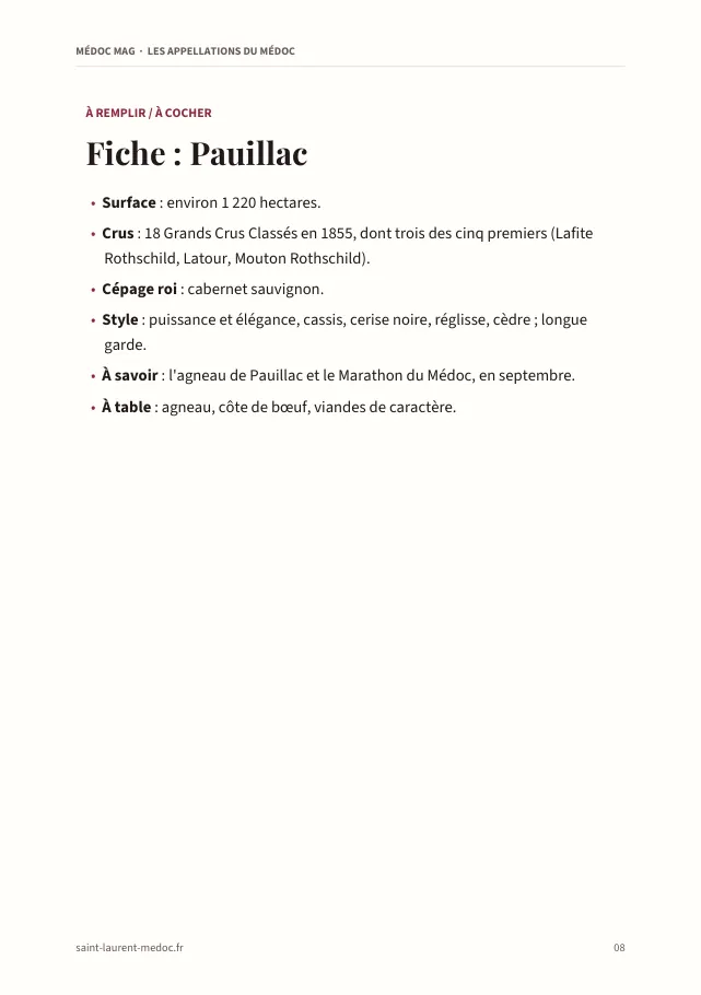 Aperçu de la page 8 de l'ebook Les appellations du Médoc