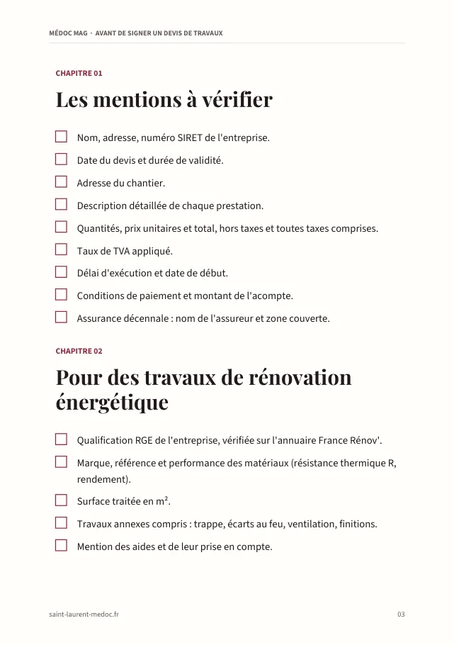 Aperçu de la page 3 de l'ebook Avant de signer un devis de travaux