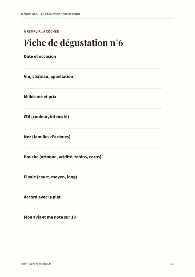 Aperçu de la page 11 de l'ebook Le carnet de dégustation