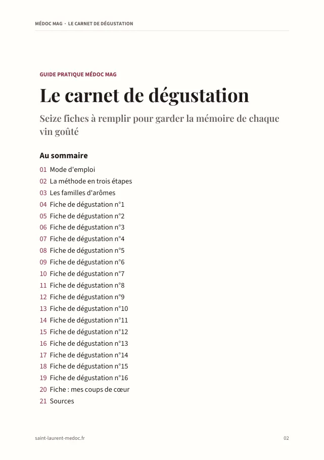 Aperçu de la page 2 de l'ebook Le carnet de dégustation