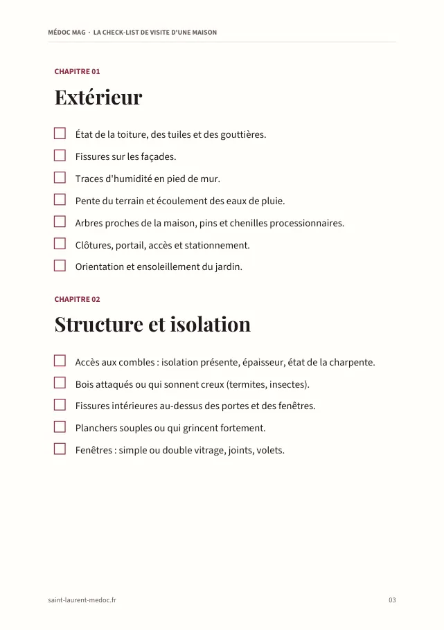 Aperçu de la page 3 de l'ebook La check-list de visite d'une maison