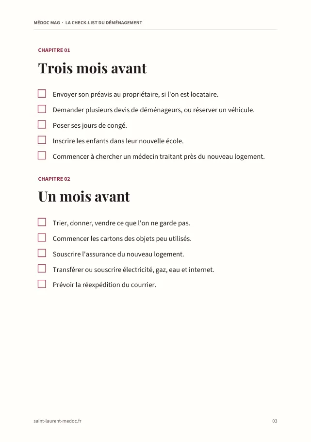 Aperçu de la page 3 de l'ebook La check-list du déménagement