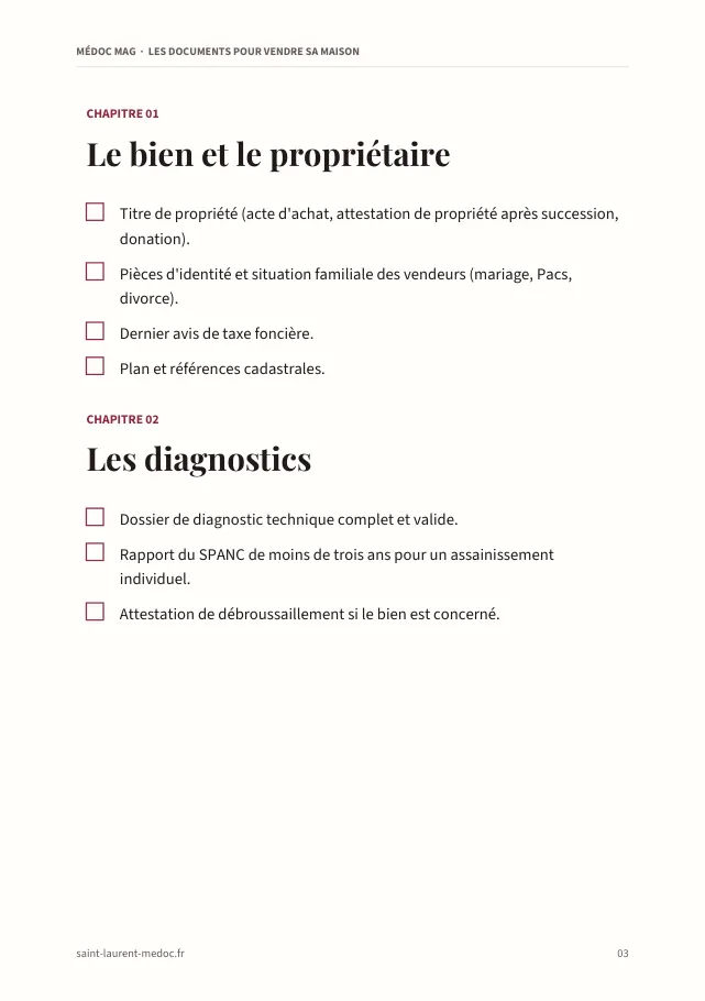 Aperçu de la page 3 de l'ebook Les documents pour vendre sa maison