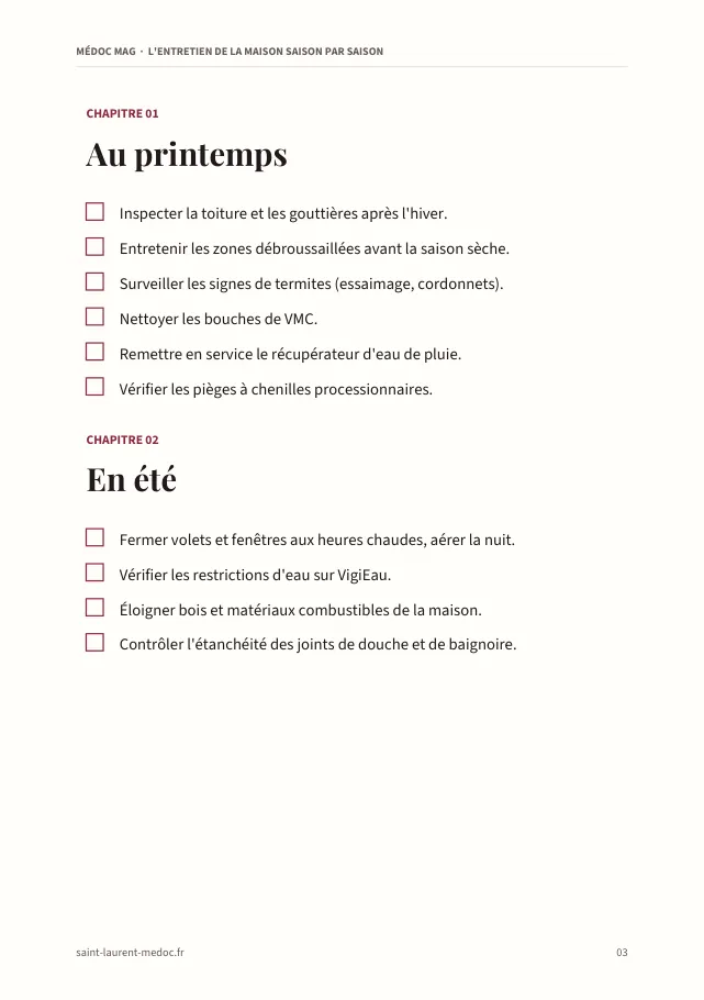 Aperçu de la page 3 de l'ebook L'entretien de la maison saison par saison