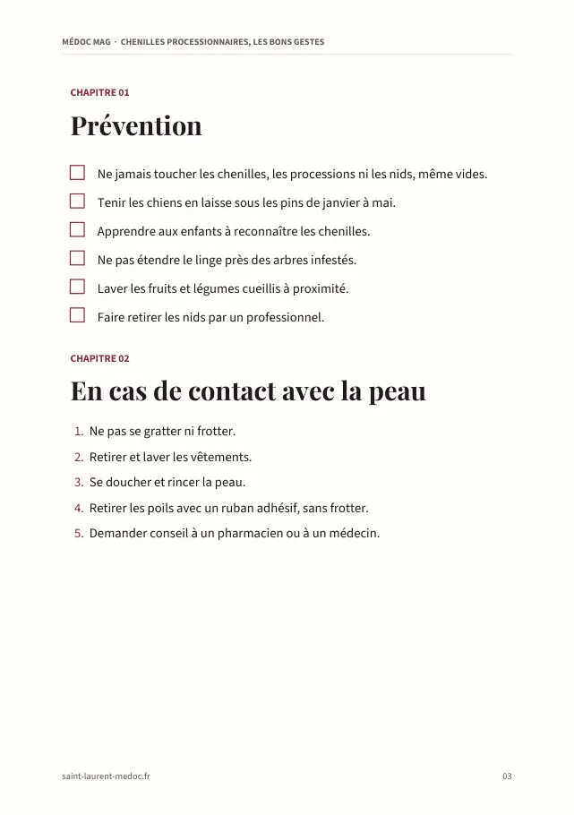 Aperçu de la page 3 de l'ebook Chenilles processionnaires, les bons gestes