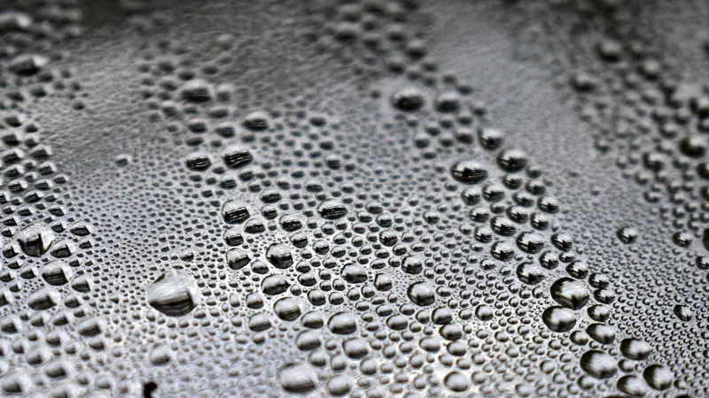 Gouttes de condensation sur une vitre