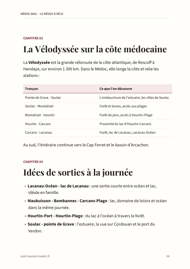 Aperçu de la page 4 de l'ebook Le Médoc à vélo