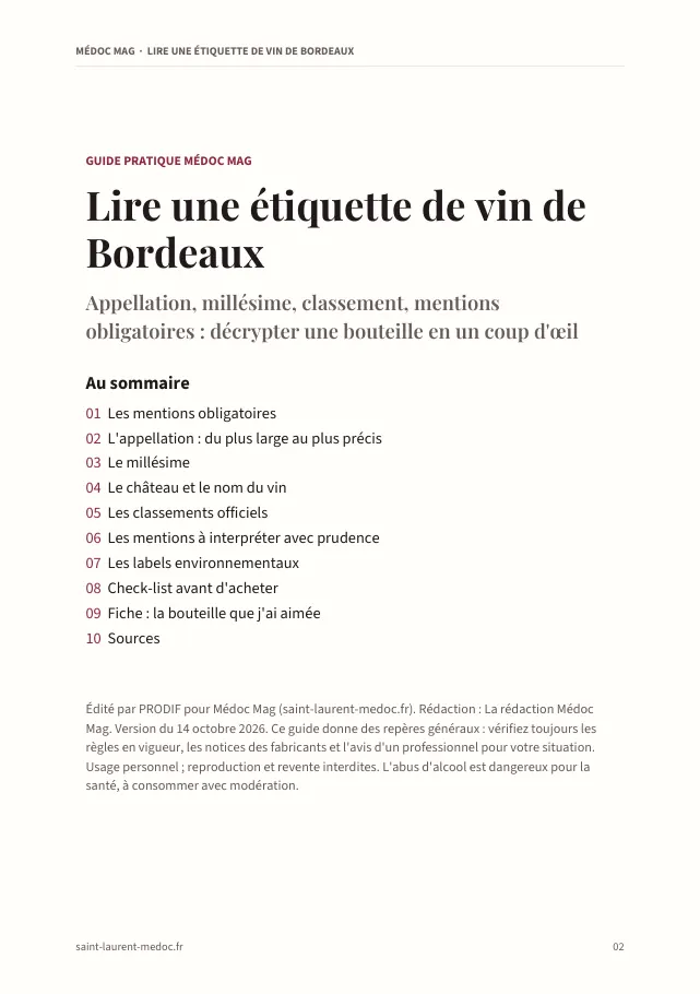 Aperçu de la page 2 de l'ebook Lire une étiquette de vin de Bordeaux
