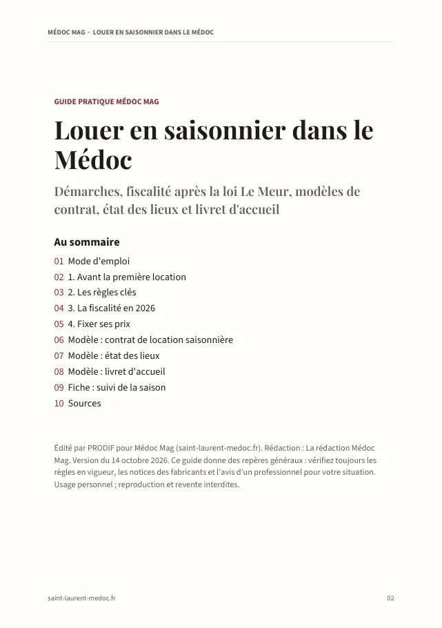 Aperçu de la page 2 de l'ebook Louer en saisonnier dans le Médoc