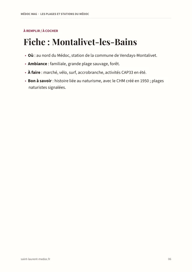 Aperçu de la page 6 de l'ebook Les plages et stations du Médoc
