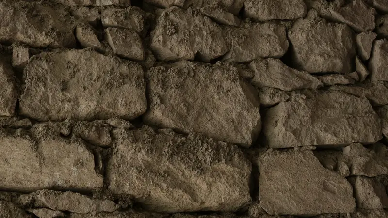 Mur ancien en moellons de pierre