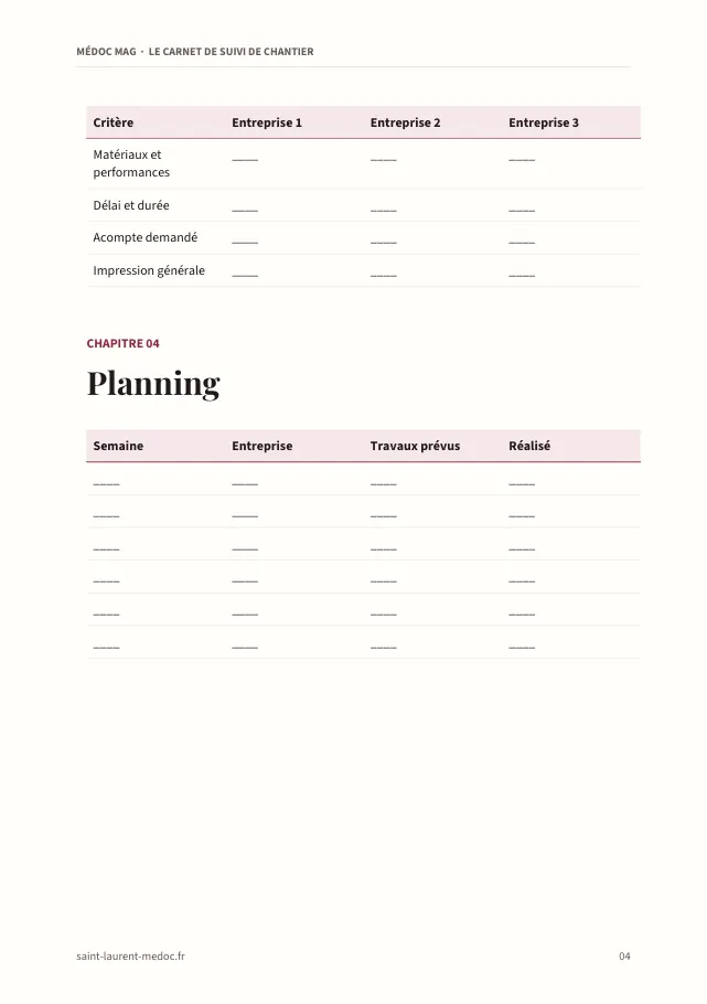 Aperçu de la page 4 de l'ebook Le carnet de suivi de chantier