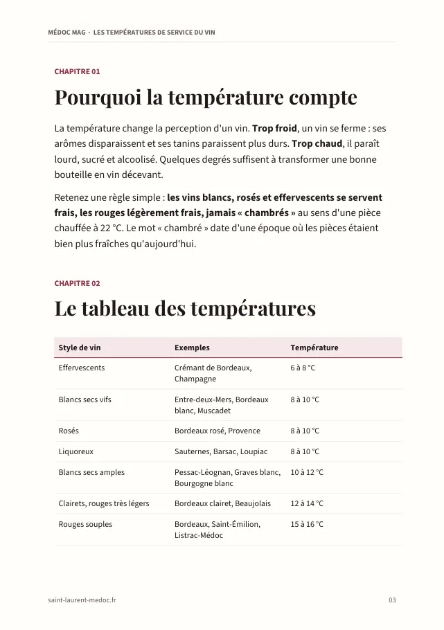 Aperçu de la page 3 de l'ebook Les températures de service du vin