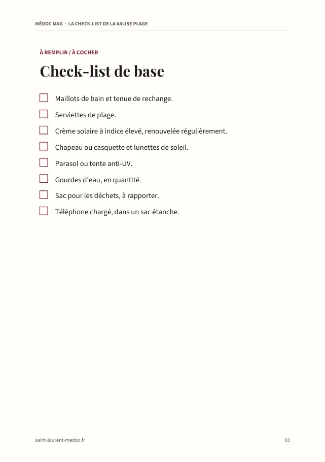 Aperçu de la page 3 de l'ebook La check-list de la valise plage