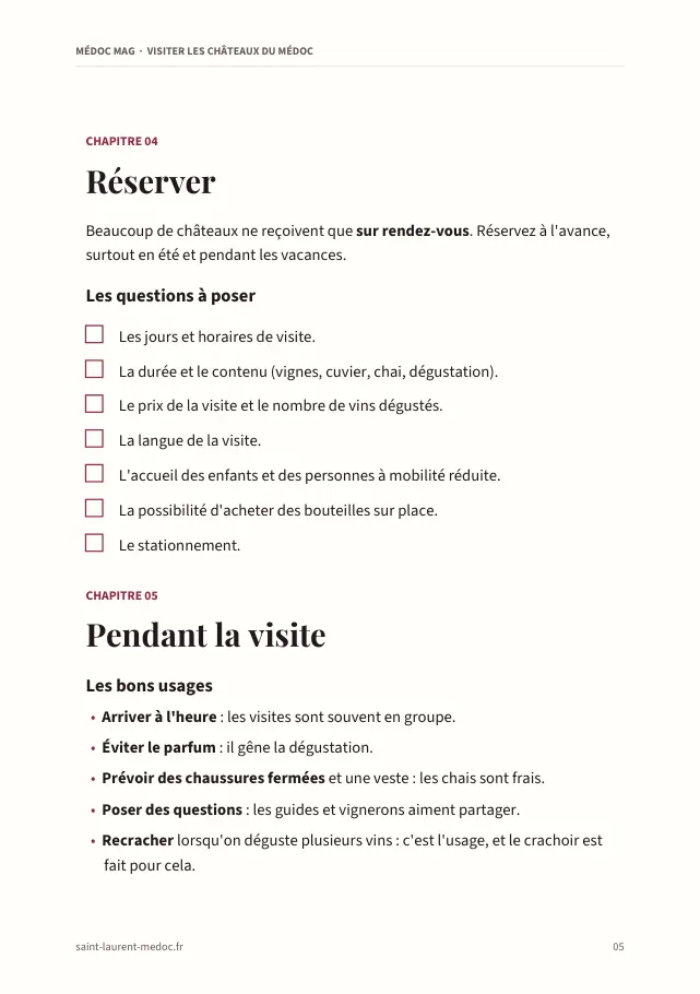 Aperçu de la page 5 de l'ebook Visiter les châteaux du Médoc